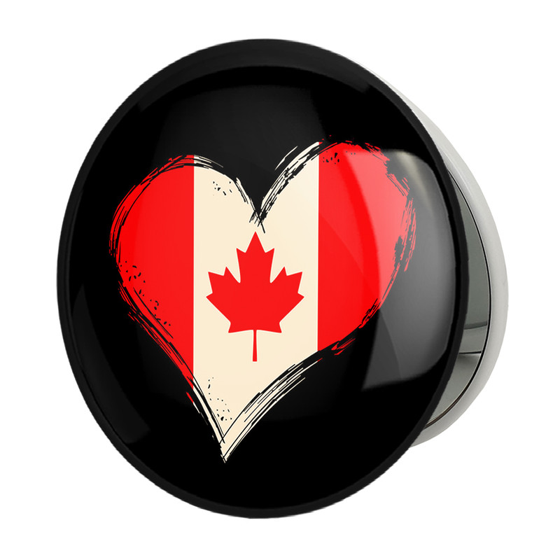 آینه جیبی خندالو طرح پرچم کانادا مدل تاشو کد 20603 
