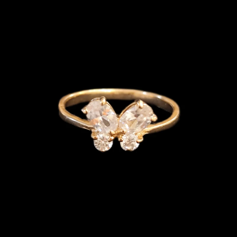 انگشتر زنانه مدل حلقه پروانه نگینی