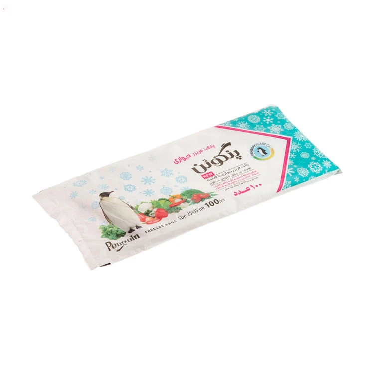 کیسه فریزر پنگوئن مدل چسبی کد ۶۳۸۴ بسته ۱۰۰ عددی 