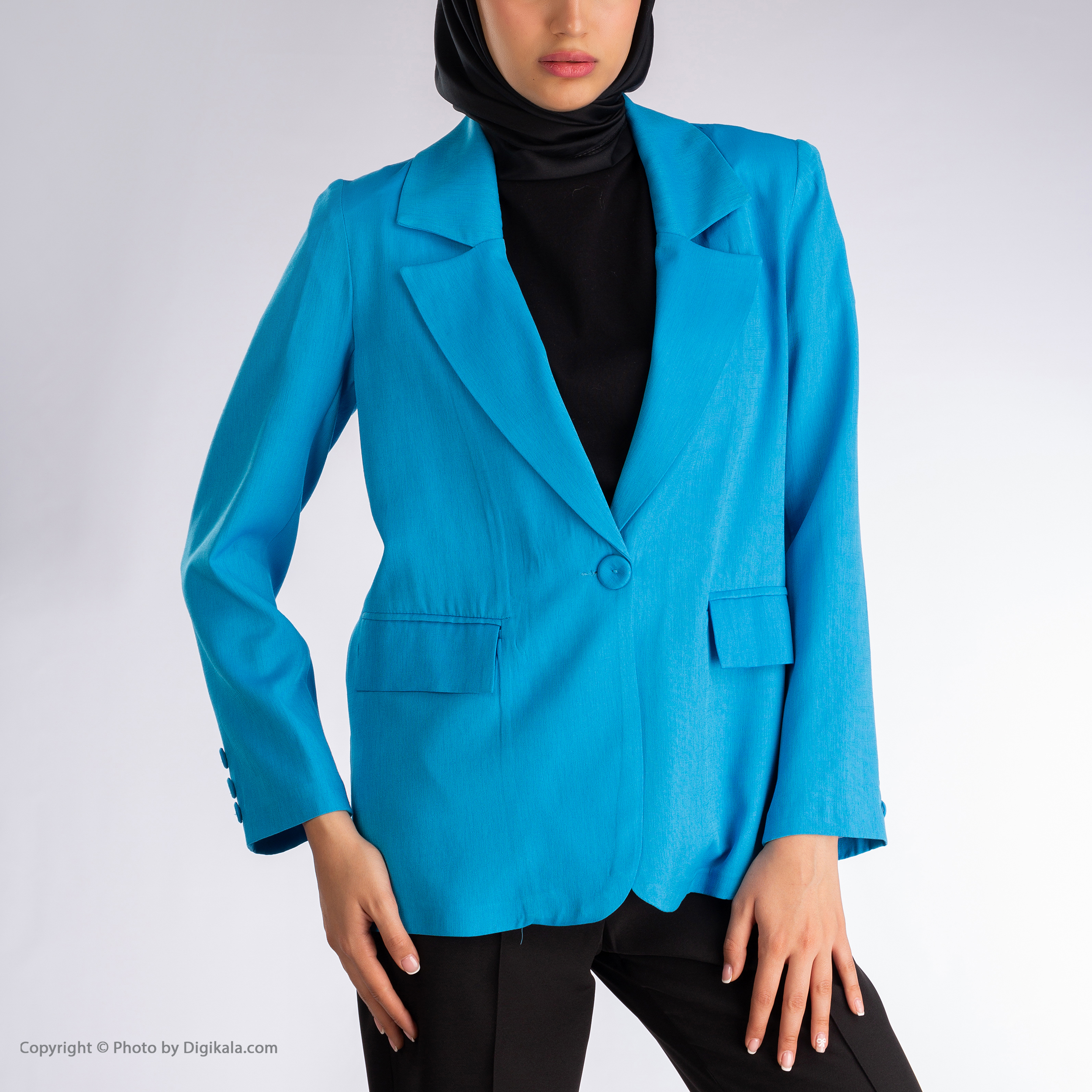 کت زنانه نیزل مدل 0228-077 رنگ آبی -  - 9