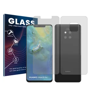 Glass Resistant model transparent screen protector suitable for Huawei Mate 20 Pro mobile phone along with the back protector 
