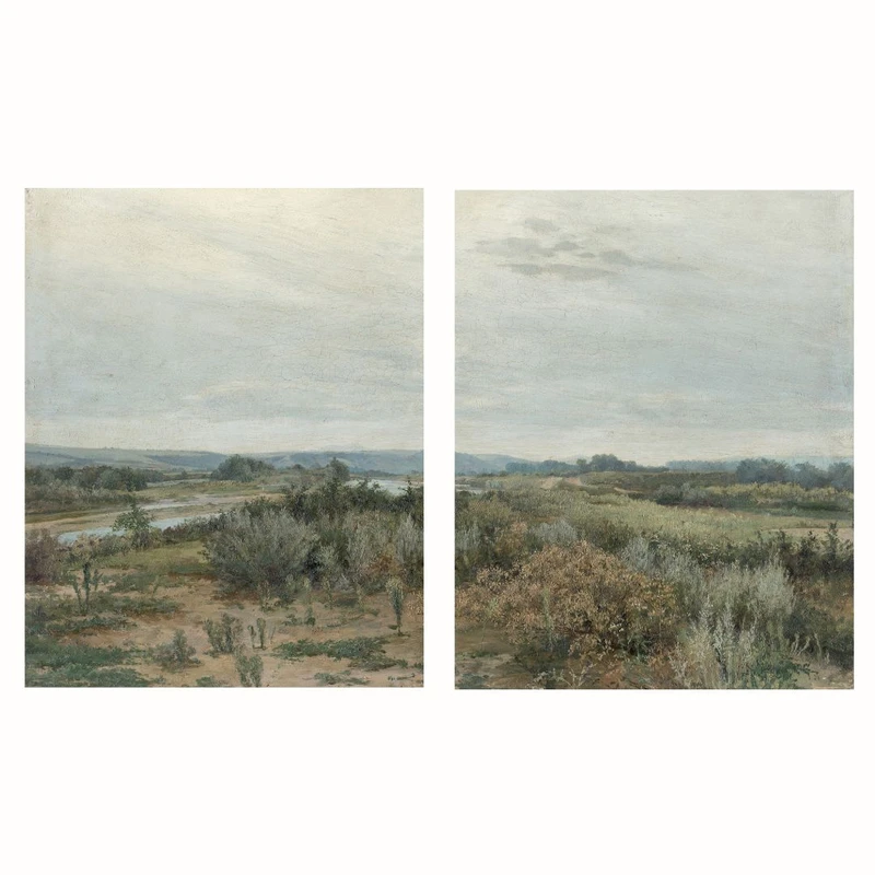 پوستر مدل مستر وینتیج منظره تابستانی مجموعه 2 عددی