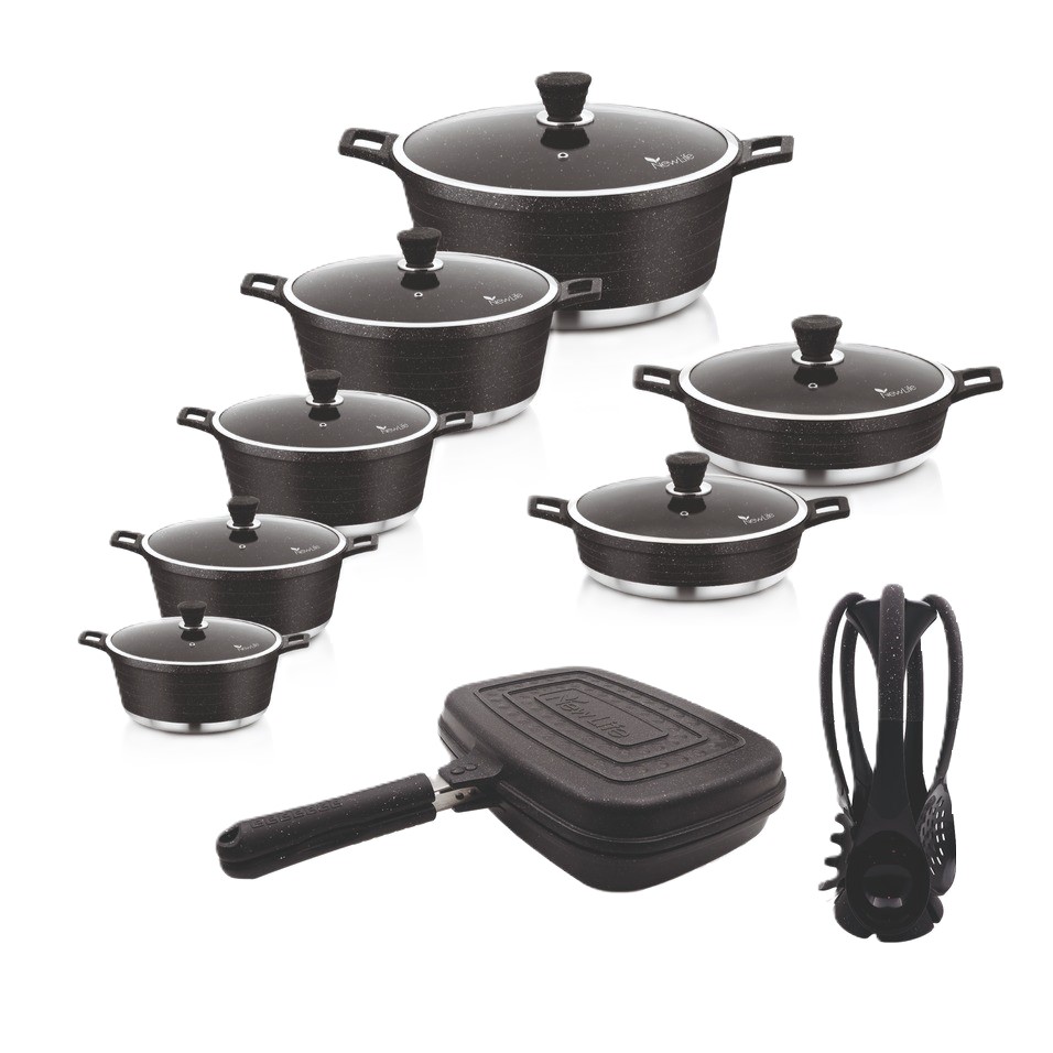 سرویس قابلمه و تابه گرانیتی 22 پارچه نیولایف مدل AFRA-6322