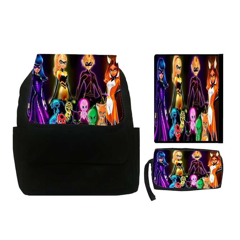 کوله پشتی طرح دختر کفشدوزکی کد SK2 به همراه کلاسور و جامدادی