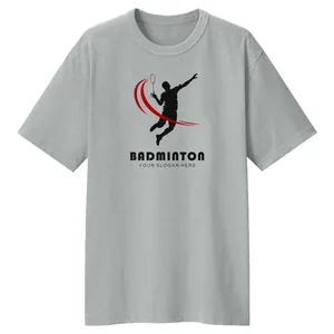 تی شرت لانگ زنانه مدل بدمینتون کد LL190 رنگ طوسی