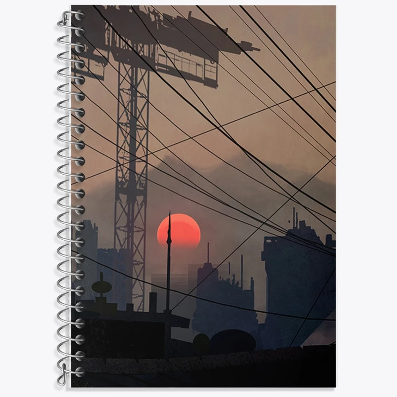 دفتر لغت 50 برگ خندالو طرح غروب در شهر کد F534