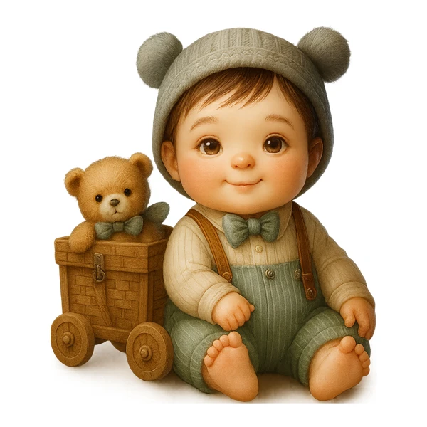 استیکر پارچه و لباس مدل حرارتی طرح کودک و تدی کد 01 مجموعه ۲ عددی