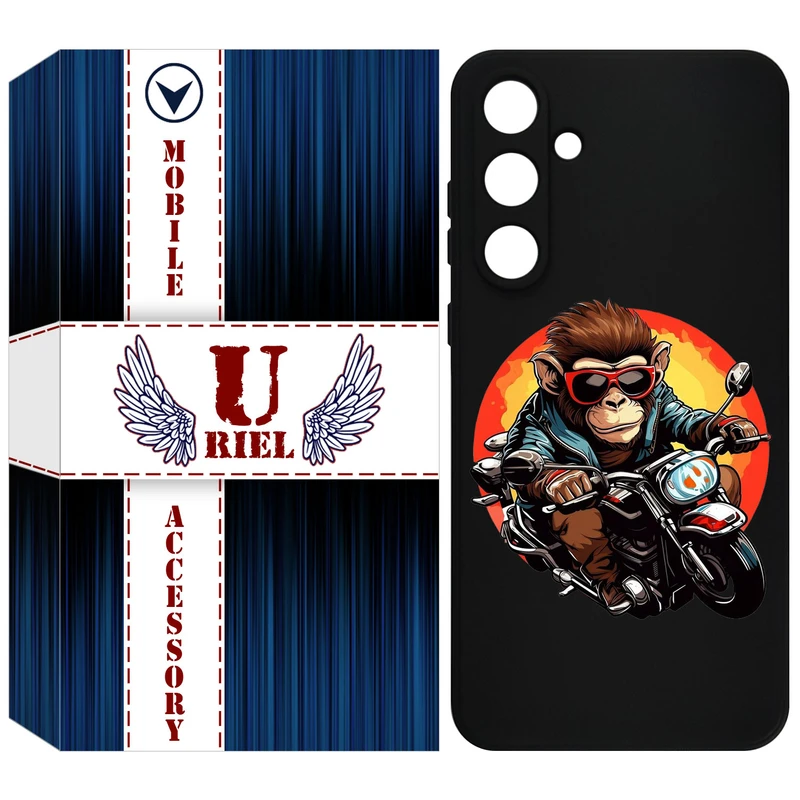 کاور یوریل قاب مدل KSH کد 32 طرح میمون موتورسوار مناسب برای گوشی موبایل سامسونگ Galaxy S24 FE