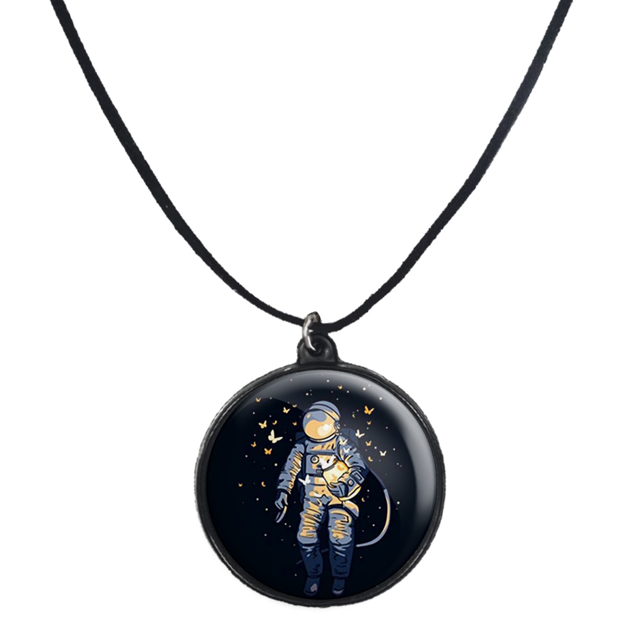 گردنبند پرمانه طرح فضانورد کد pmb.10416 مدل دو طرفه