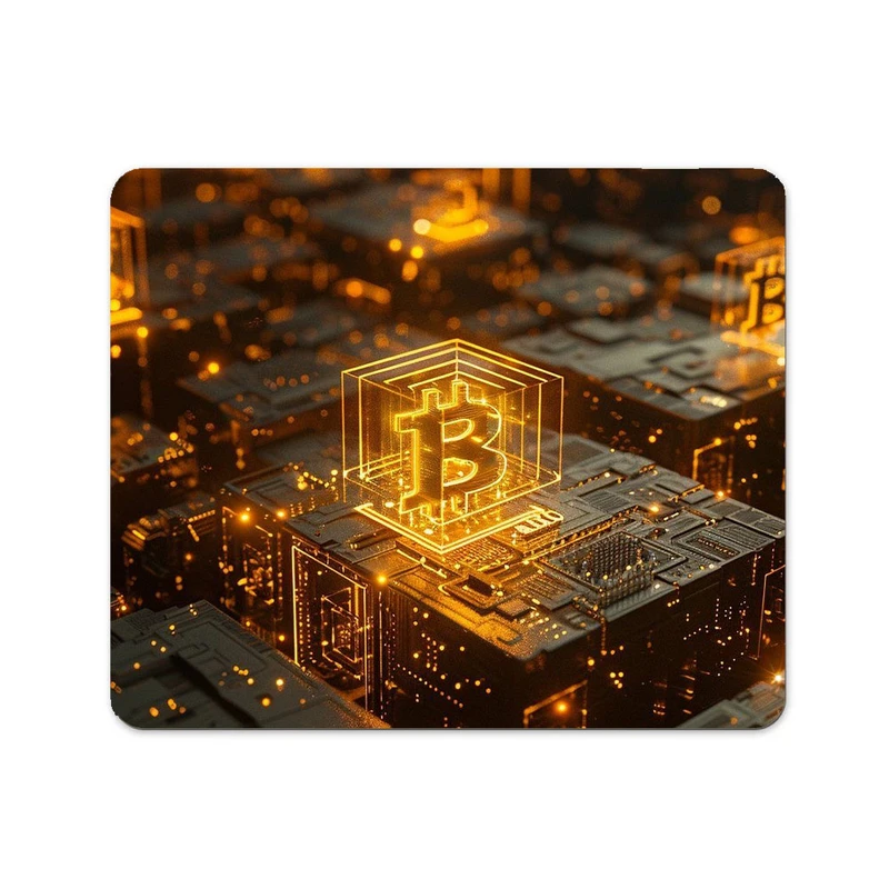 ماوس پد پاد آفرین طرح ارز دیجیتال کریپتو بیت کوین کد 140 سایز 19*24 سانتی متر