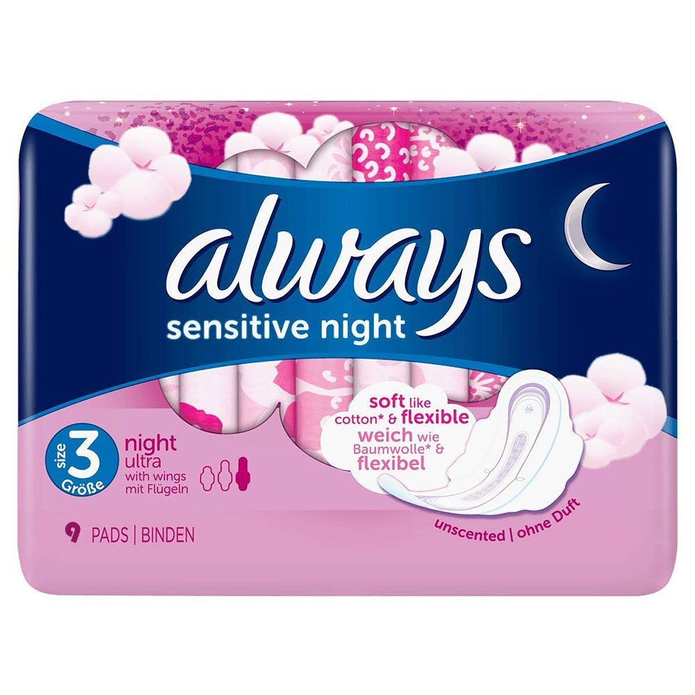 نوار بهداشتی الویز مدل sensitive night سایز 3 بسته 9 عددی