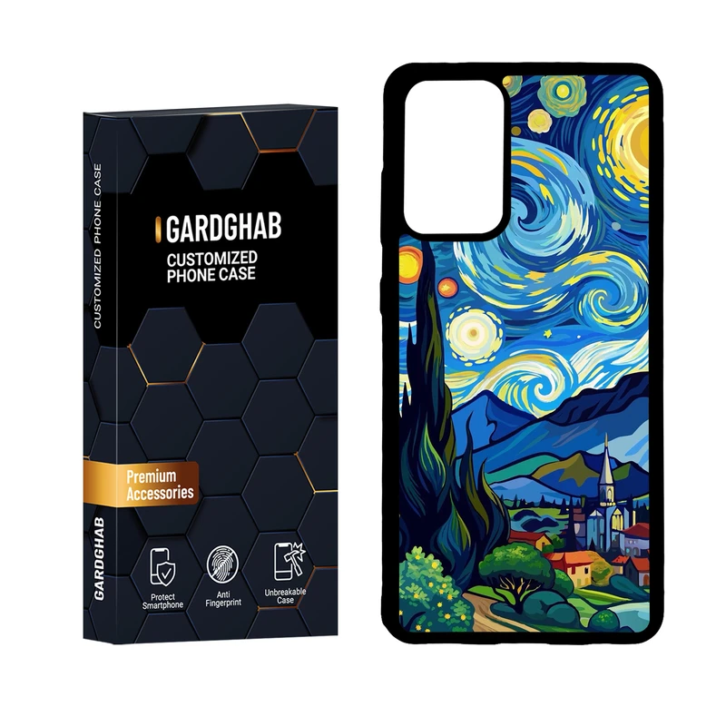 کاور گارد قاب مدل پشت گلس هنری مناسب برای گوشی موبایل سامسونگ Galaxy A72