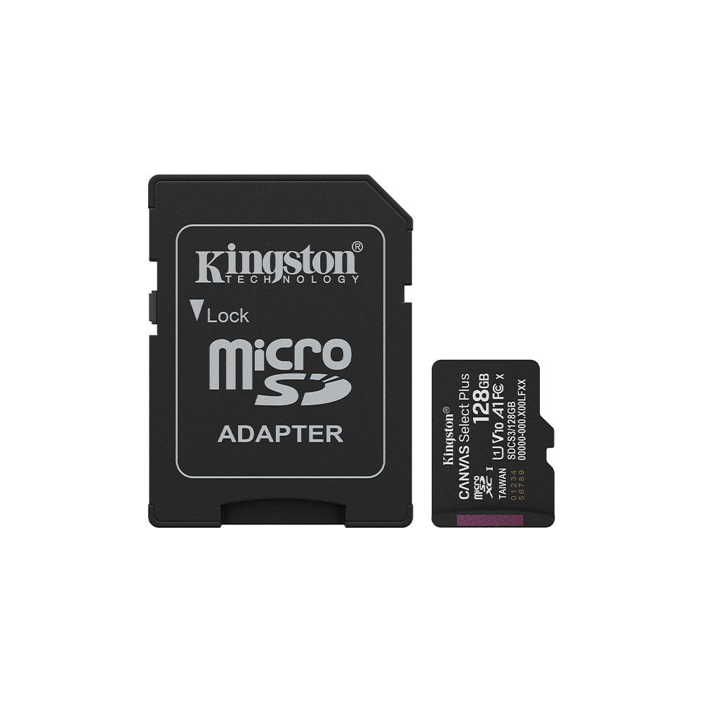 کارت حافظه microSDXC کینگستون مدل CANVAS کلاس 10 استاندارد UHS-I U1 سرعت 100MBps ظرفیت 128 گیگابایت به همراه تبدیل SD