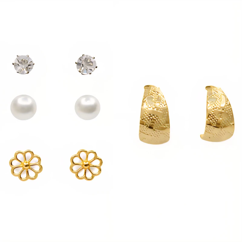 گوشواره میخی زنانه مدل اکسسوری بسته 4 عددی