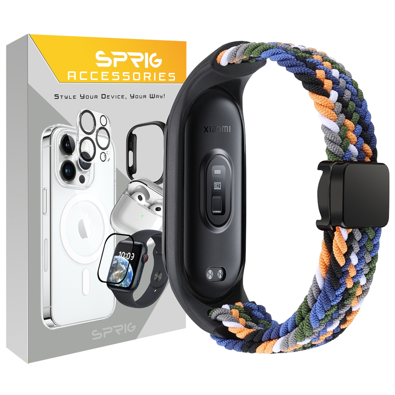 بند اسپریگ مدل magnetic braided مناسب برای ساعت هوشمند شیائومی mi band 3-4-5-6-7
