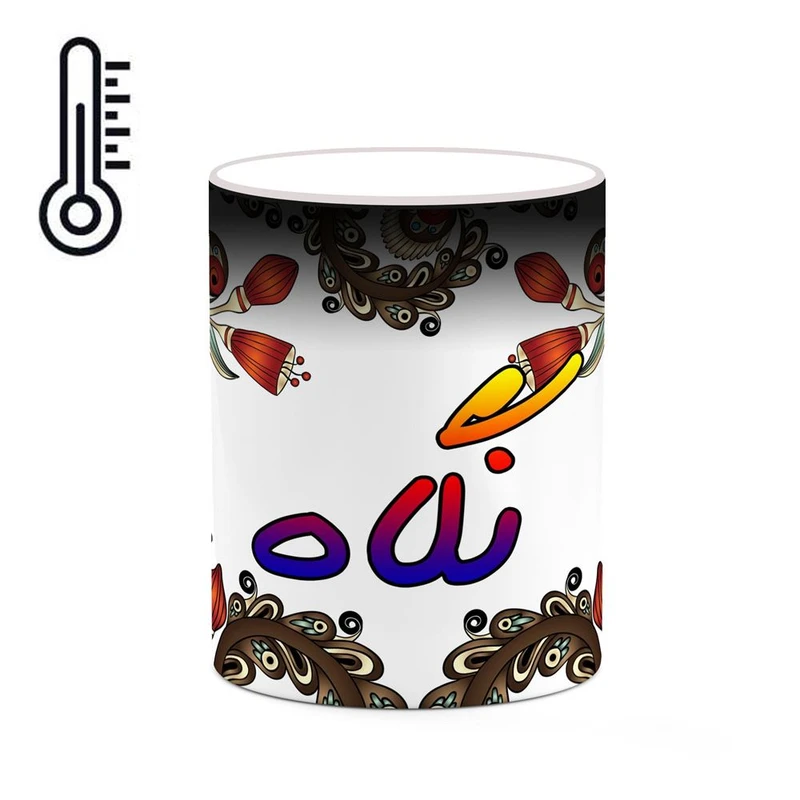 ماگ حرارتی کاکتی مدل اسم نگاه طرح سنتی گل و بته کد mgh48057