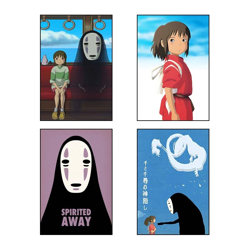 تابلو شاسي کارنيکا طرح شهر ارواح کد 57166 مجموعه 4 عددی