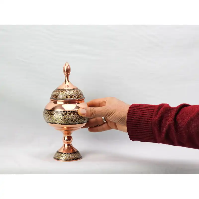 شکلات خوری خاتم کاری مسی کدk101