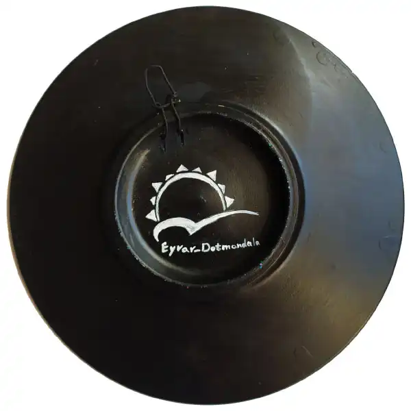 بشقاب دیوارکوب سفالی طرح نقطه کوبی مدل ماندالا کد S003