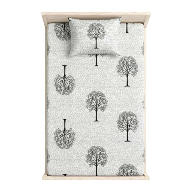 سرویس ملحفه 1 نفر 2 تکه مدل درخت آسا