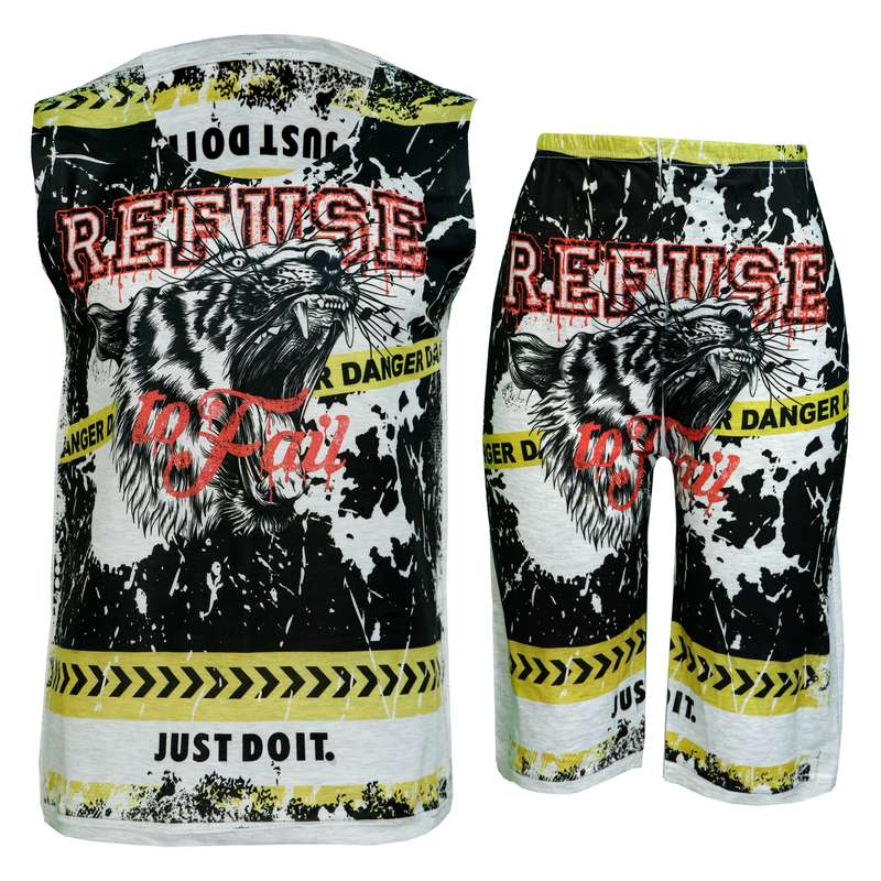 ست تاپ و شلوارک مردانه مدل REFUSE کد 51707