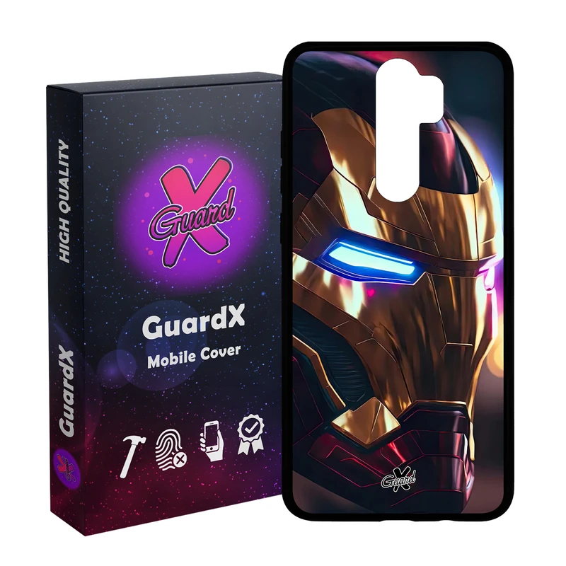 کاور گارد ایکس طرح Iron Man مدل Glass10604 مناسب برای گوشی موبایل شیائومی Redmi Note 8 Pro