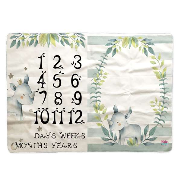 زیرانداز عکاسی ماهگرد کودک لالاآنجل مدل کلاسیک کرگدن کوچولو