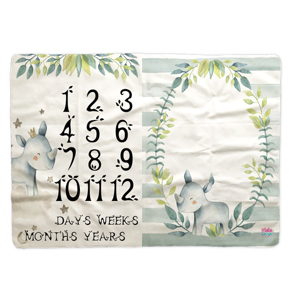 زیرانداز عکاسی ماهگرد کودک لالاآنجل مدل کلاسیک کرگدن کوچولو