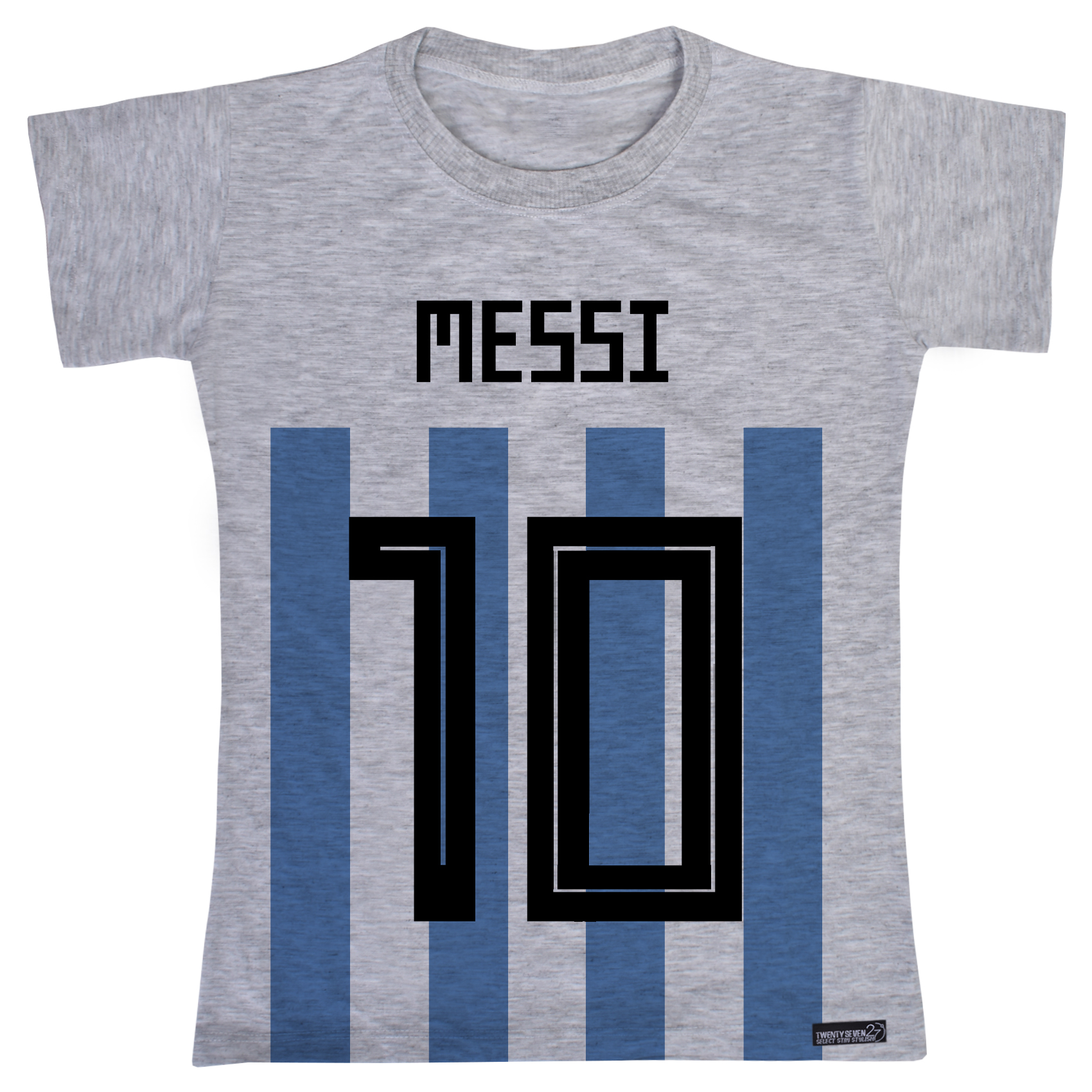 تی شرت آستین کوتاه دخترانه 27 مدل Messi 10 کد MH823