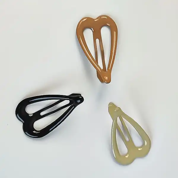 گیره مو زنانه مدل  قلبی تق تقی کد 4047ak بسته 3 عددی