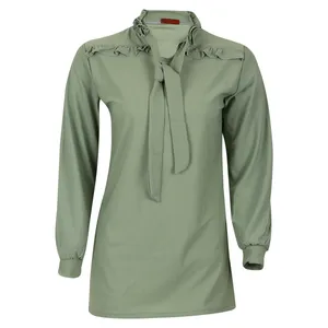 بلوز زنانه مدل رومیسا کد 2701 رنگ سبز زیتونی