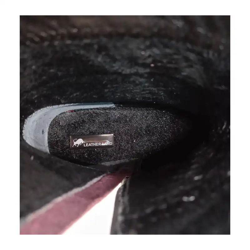 نیم بوت زنانه سرزمین چرم کد 145328 رنگ زرشکی