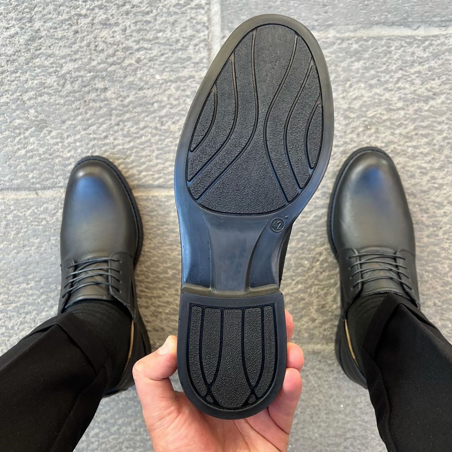 کفش مردانه مدل چرم طبیعی کد 00218 رنگ مشکی -  - 2