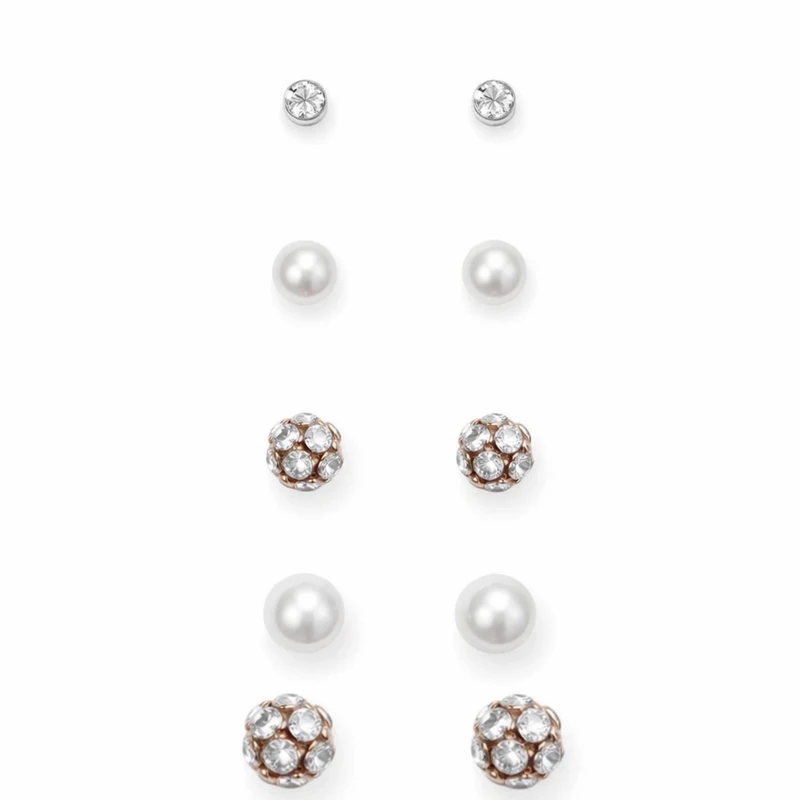 گوشواره میخی زنانه مدل توپی بسته 5 عددی