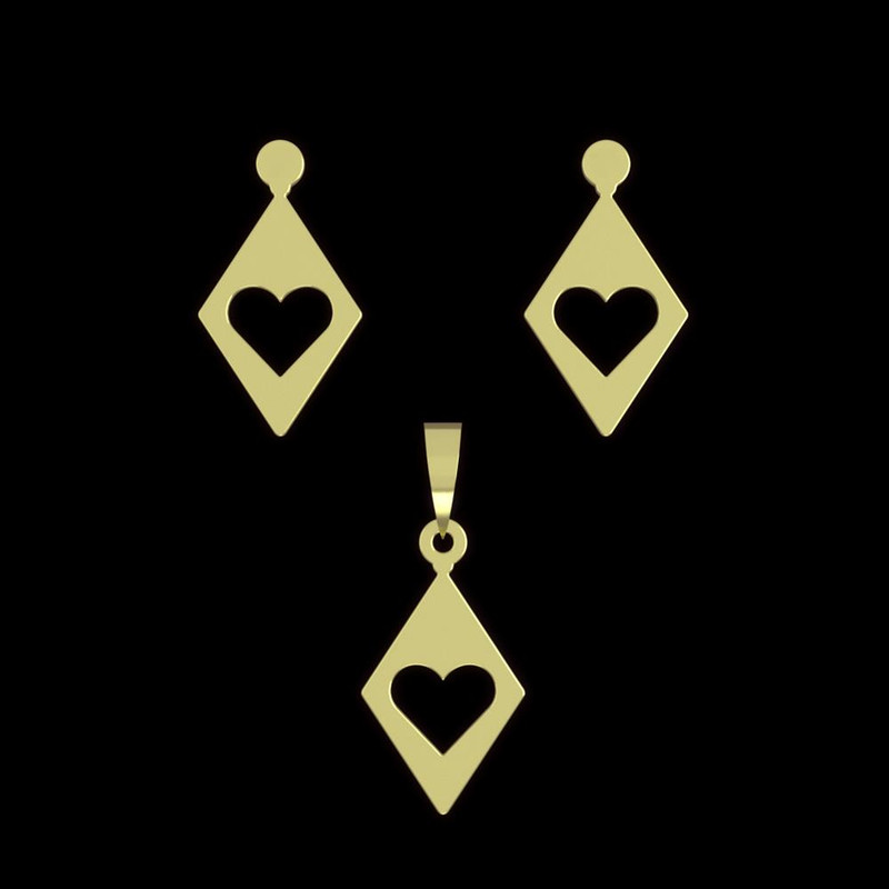 نیم ست طلا 18 عیار زنانه مدوپد مدل قلب کد NA11352