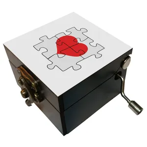 جعبه موزیکال مدل هندلی طرح عشق قلب پازل کد 2014