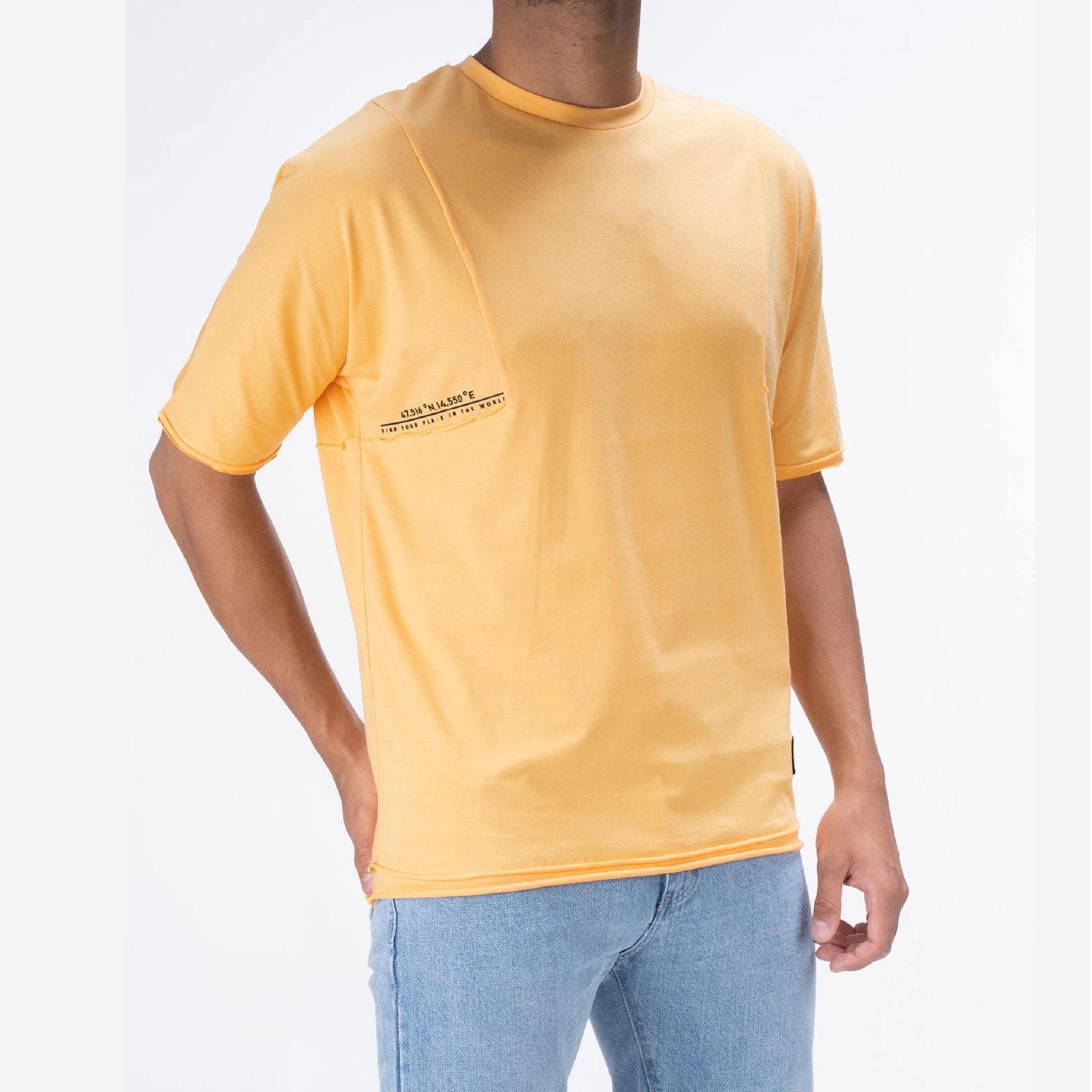 تی شرت آستین کوتاه مردانه جوتی جینز مدل یقه گرد کد 1551148 رنگ نارنجی روشن -  - 3