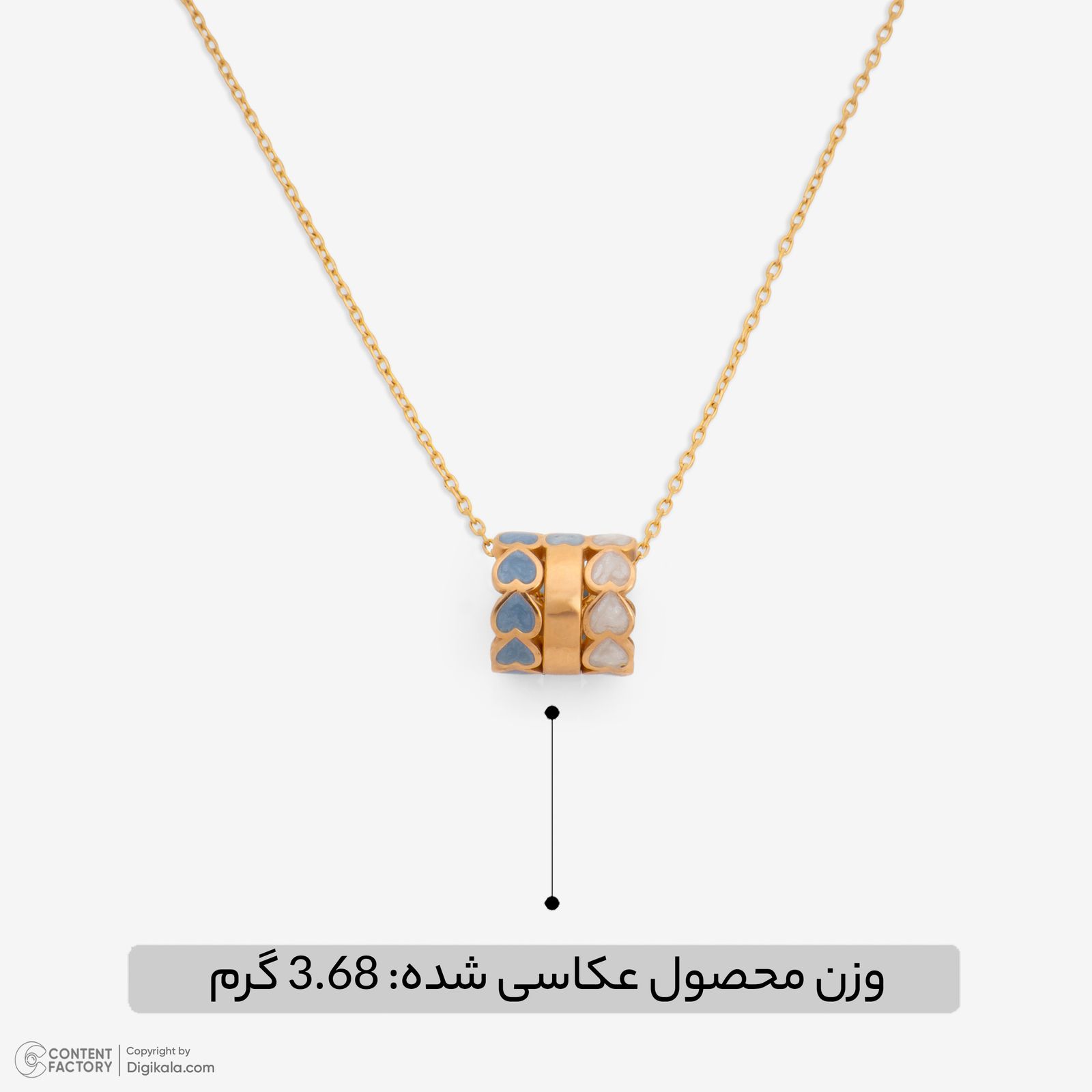 گردنبند طلا 18 عیار زنانه با زنجیر حلقه‌ای (فلامینگو) گلدم مدل PE147005 -  - 3