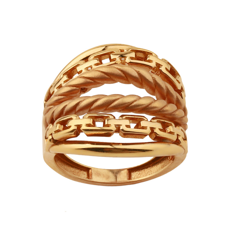 انگشتر طلا 18 عیار زنانه با طرح پورتوفینو صلاحی گلد مدل 587 سایز 57