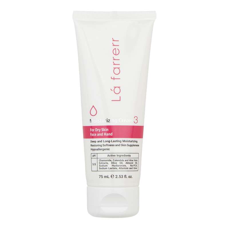 کرم مرطوب‌کننده و آبرسان دست و صورت لافارر مدل 03 مناسب پوست‌های خشک حجم 75 میلی‌لیتر