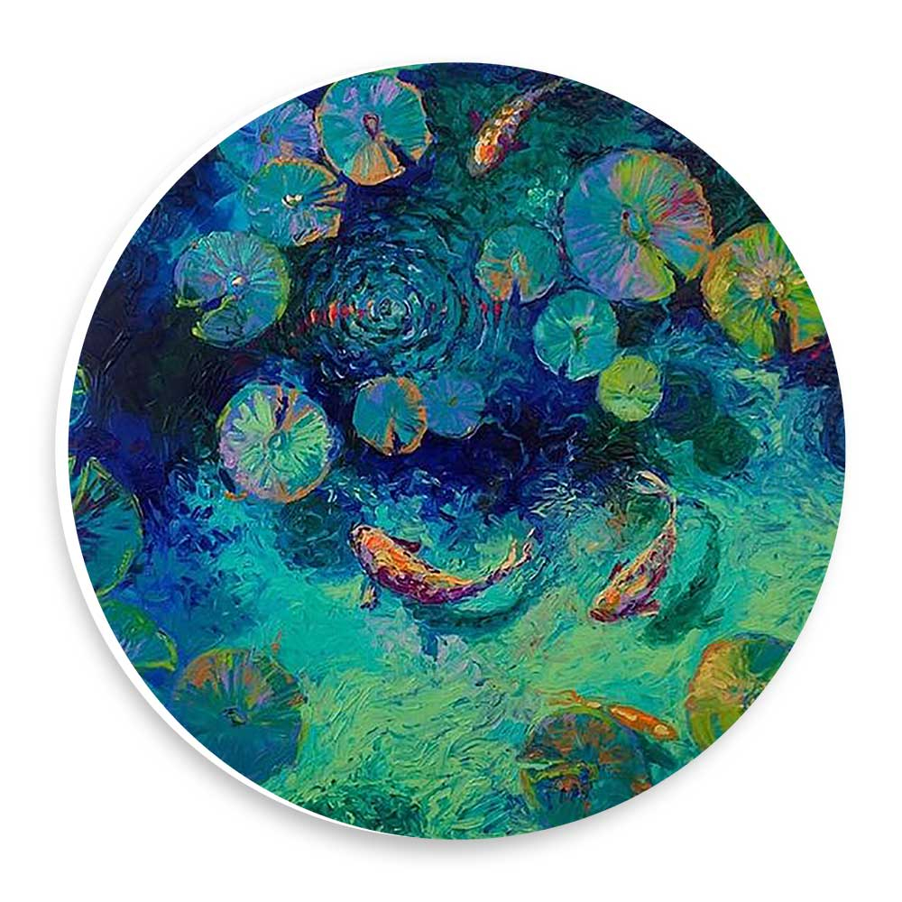  دیوارکوب طرح نقاشی برکه ماهی ها مدل wtb1008