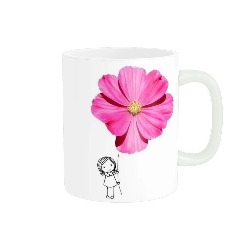 ماگ پاد آفرین طرح دخترک گل به دست کد 6