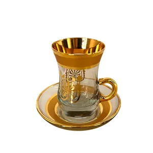سرویس چای خوری 12پارچه مدل لب طلا GOLD PLATED