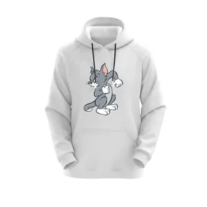 هودی زنانه مدل تام و جری کد J226 رنگ سفید