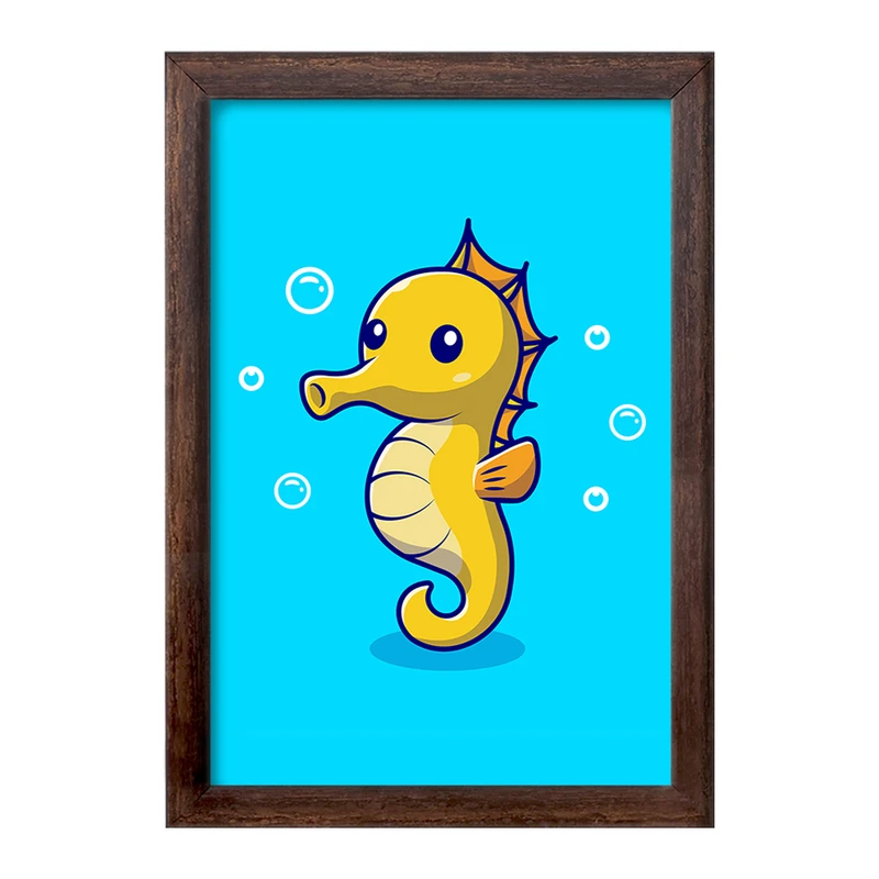 تابلو خندالو طرح حیوانات بامزه اسب دریایی کد 29709