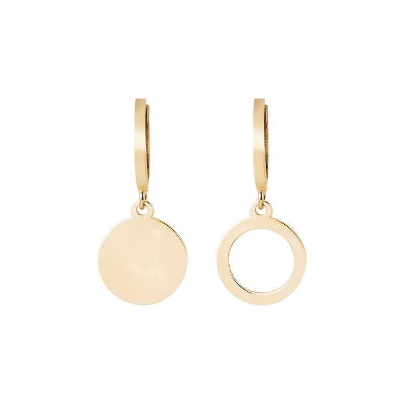 گوشواره طلا 18 عیار زنانه گالری شیدا مجد مدل هوک سکه پر و خالی