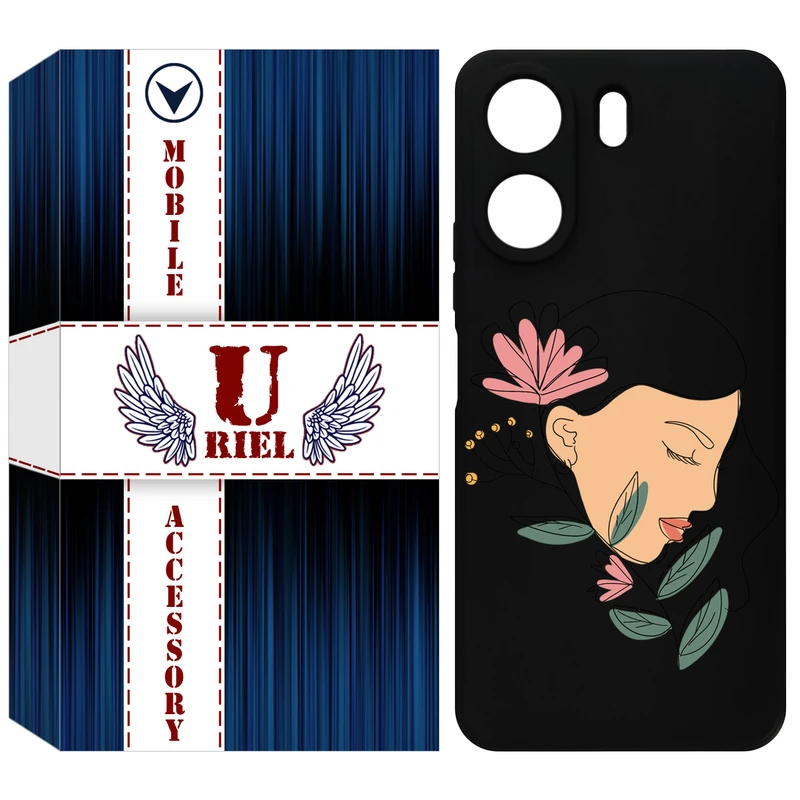 کاور یوریل قاب مدل KSH کد 53 طرح صورت زن مناسب برای گوشی موبایل شیائومی Redmi 13C 4G / Poco C65