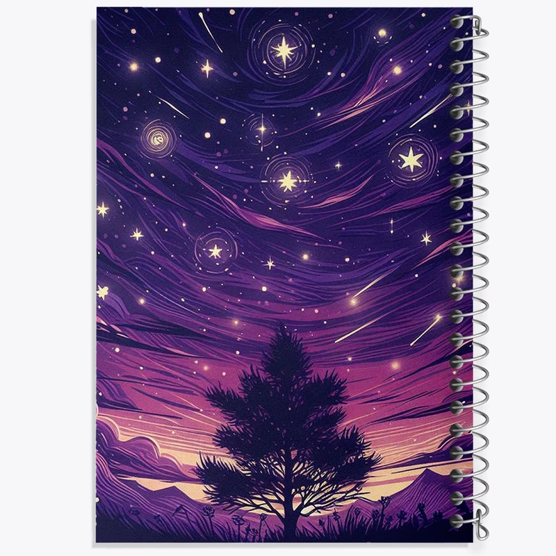 دفتر ژورنال نویسی 50 برگ خندالو مدل نقطه ای طرح تک درخت و شب کد N1985