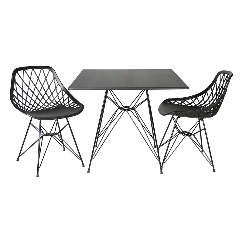 میز و صندلی ناهارخوری دو نفره مدل الماس فایبرگلاس MM