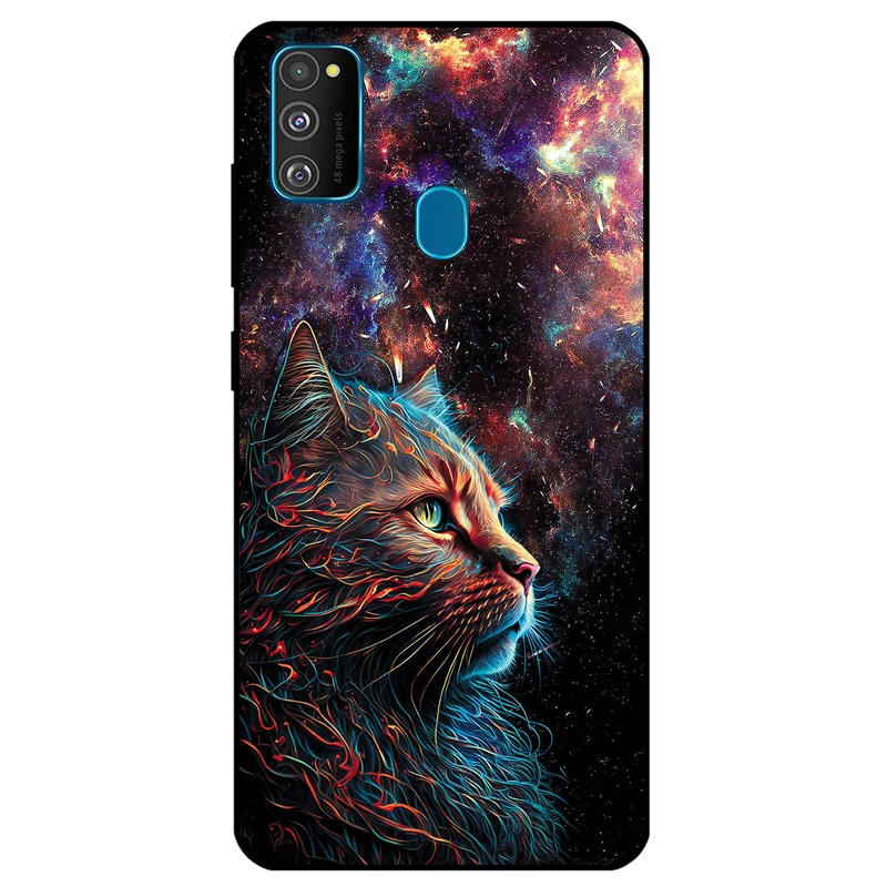 کاور مگافون طرح گربه کهکشانی مدل 4203 مناسب برای گوشی موبایل سامسونگ Galaxy M21 / M30 S         